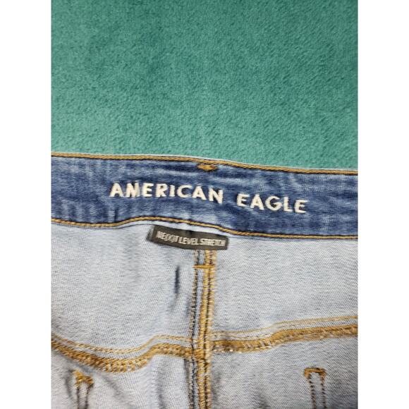 American Eagle Jeans Size 24 Womens Blue Stretch Denim High Rise Jegging Crop - Picture 3 of 14
